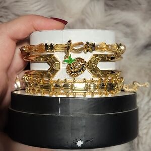 FREE OG W/purchase - Chic Gold Bracelet Set with Crystal Accents